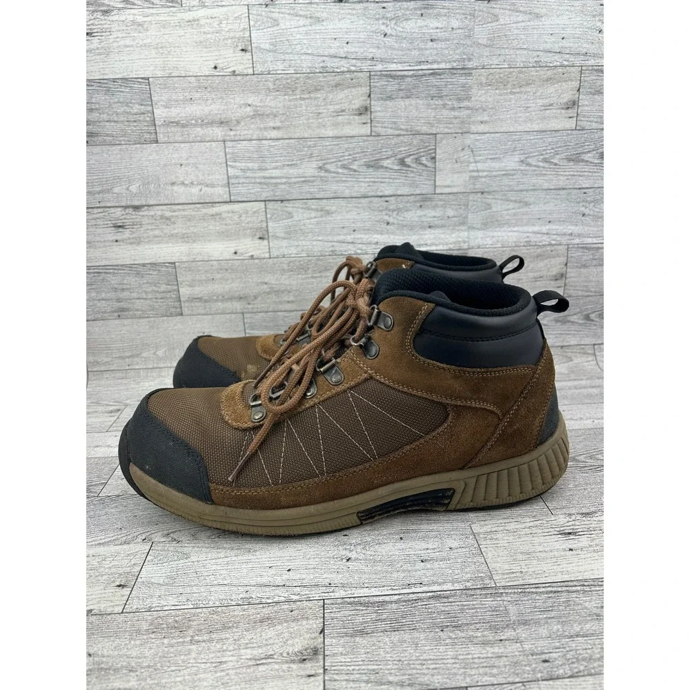 Orthofeet 489 Mens‎ Hiking Boots Brown Black Leather Wide 2E Size 11